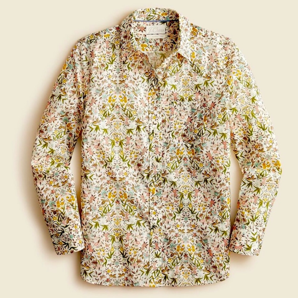 J. Crew Liberty Fabrics Classic Fit Shirt in Tapestry Floral Size 8